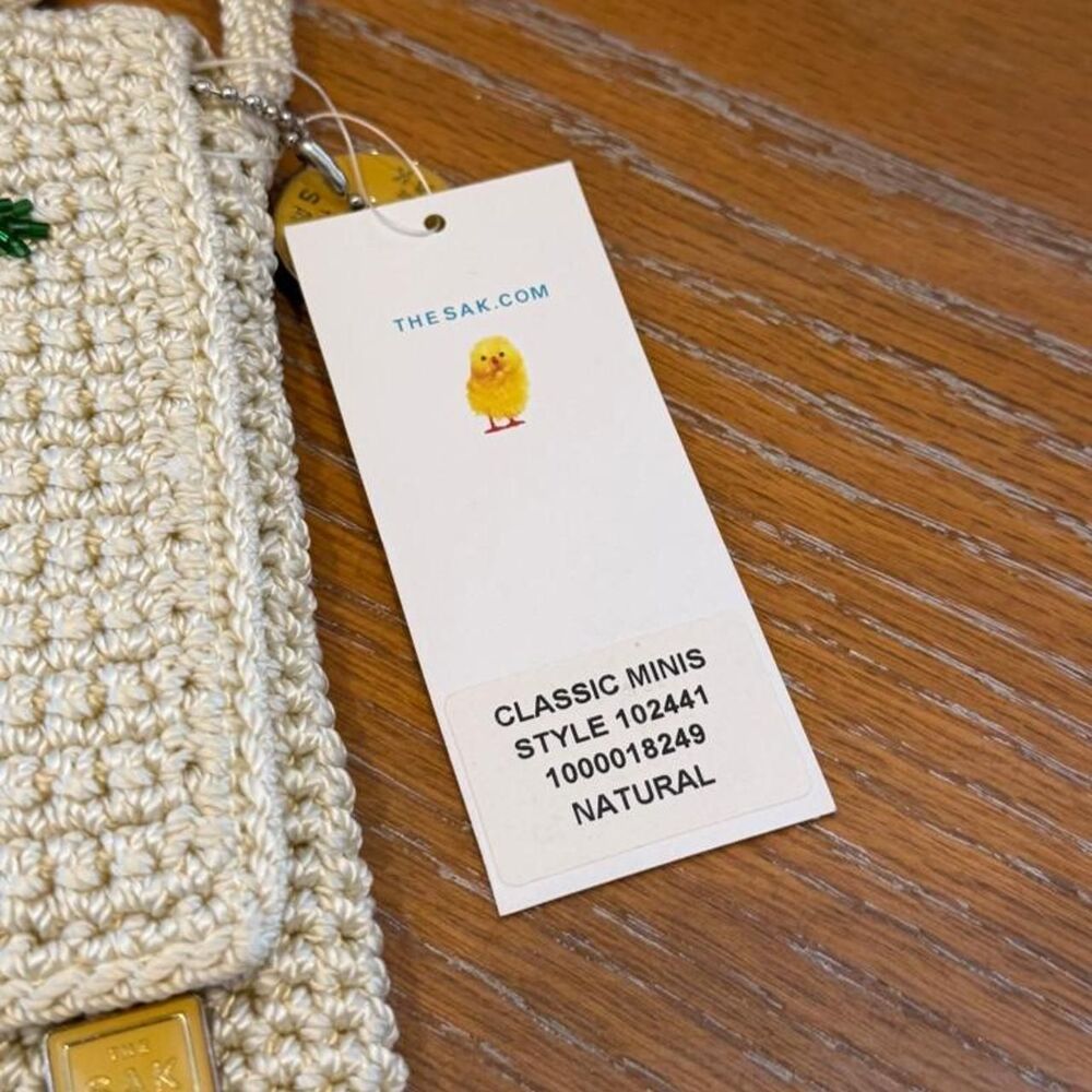 NWT Vintage The Sak Knit Classic Crochet Beaded Palm Tree & Sun Crossbody - Picture 3 of 8